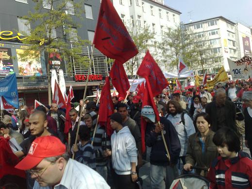 Block der Marxistischen Initiative am 1. Mai in München